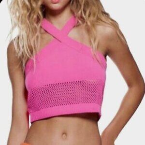 ZARA - KNIT PINK CROP TOP